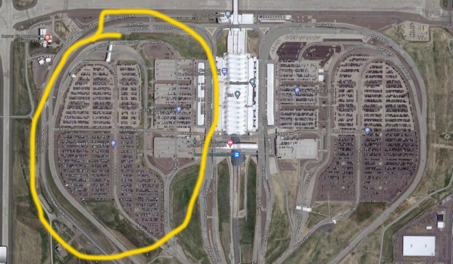 West Terminal map Denver airport